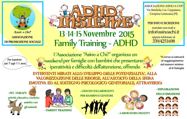 13-14-15 Novembre: Family Training – ADHD