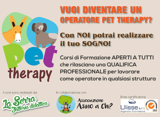 Corsi Operatore Pet Therapy con il cane e con l’asino